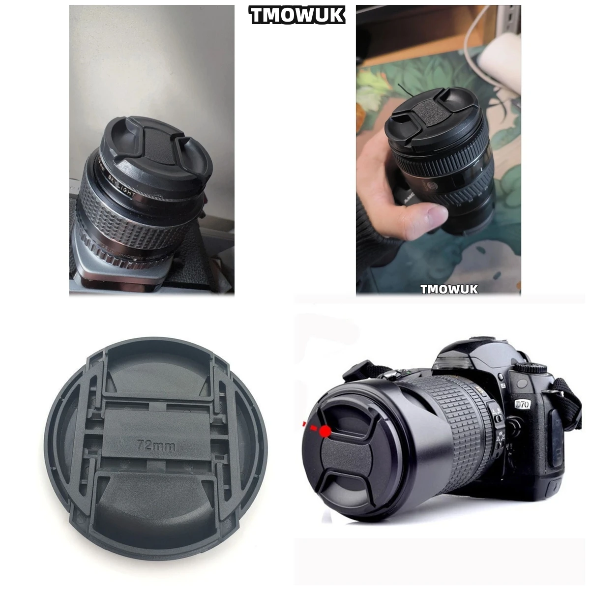 

For FUJIFILM X-S10 X-T60 X-Pro3 X-A10 X-H2S X-M1 X-E4 X-T5 X-T200 X-T10 Camera Lens Cap Protective Cover Center Pinch Snap-on 49