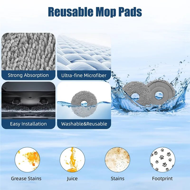 ABKY-Robot Vacuum Cleaner Replacement Accessories For Roborock Q Revo Maxv/Q Revo S Dust Bag Main Side Brush Hepa Filter Mop Clo