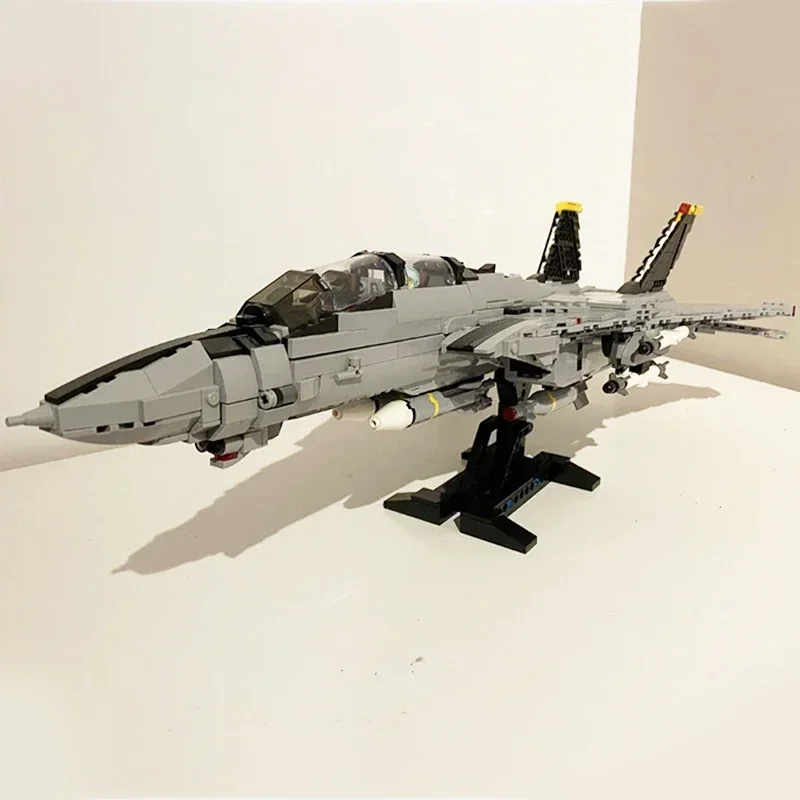 Moc cegły budowlane Model wojskowy F-14 Tomcat 1/35 myśliwiec technologia modułowe klocki prezenty zabawki dla dzieci zestawy do majsterkowania montaż