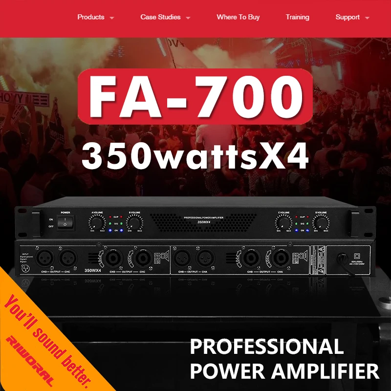 FA-700 Professional Digital 4 Channel Power Amplifiers 350w*4 Amplifier Audio Home Karaoke