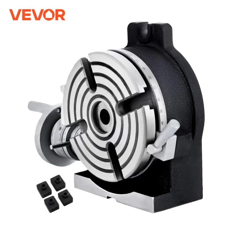 VEVOR 150mm/5.9In Vertical & Horizontal Rotary Table Adjustable Dividing Plate Index System Dividing Head for Milling Machine