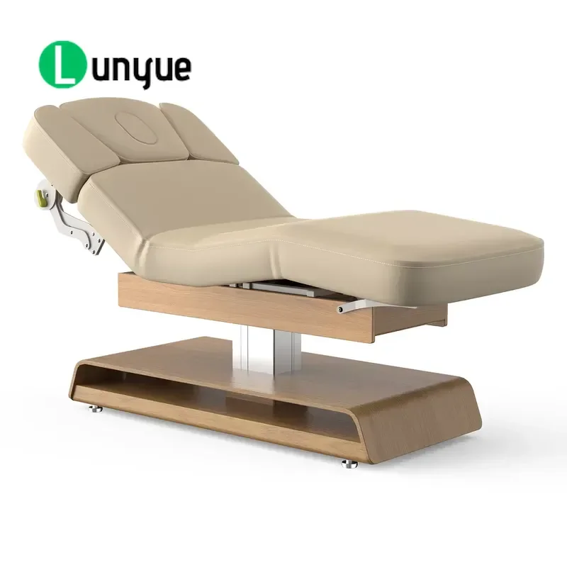 Luxury Wooden Spa Massage Bed for Beauty Facial Eyelash Care Therapeutic Furniture for Bedroom Living Room Professional