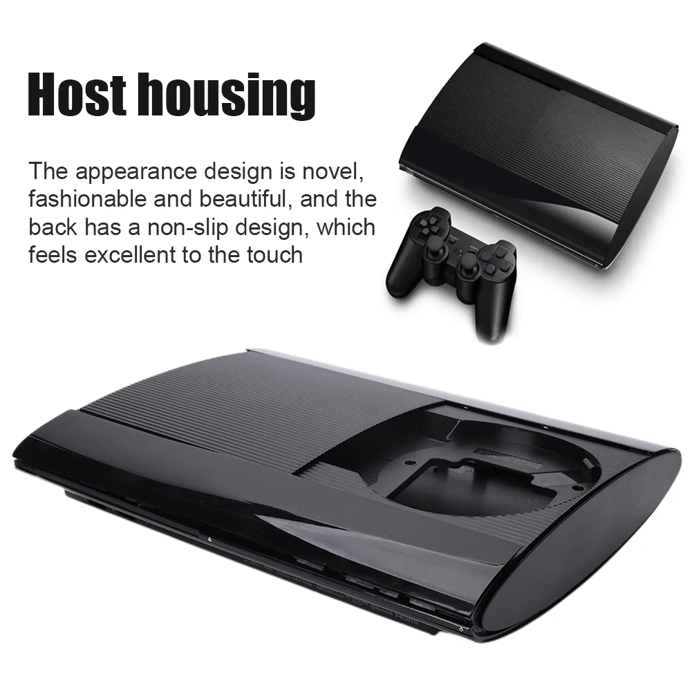 Complete Housing Shell Case for PS3 Super Slim 4K 4000 Game Console Faceplate Cover Black Color with Screws Full Kit for PS3