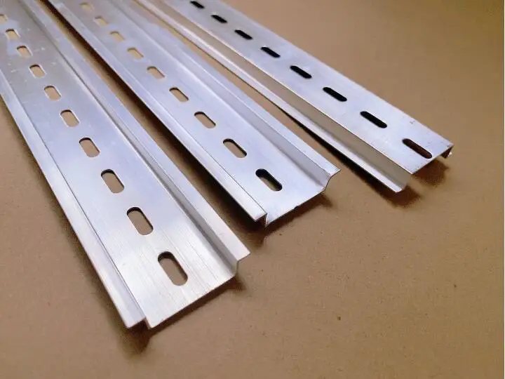 Aluminum alloy DIN rail C45 clamp rail DZ47 terminal block thickness 0.8mm Length 50MM 100MM 150MM 200MM 250MM 300MM 350-500MM