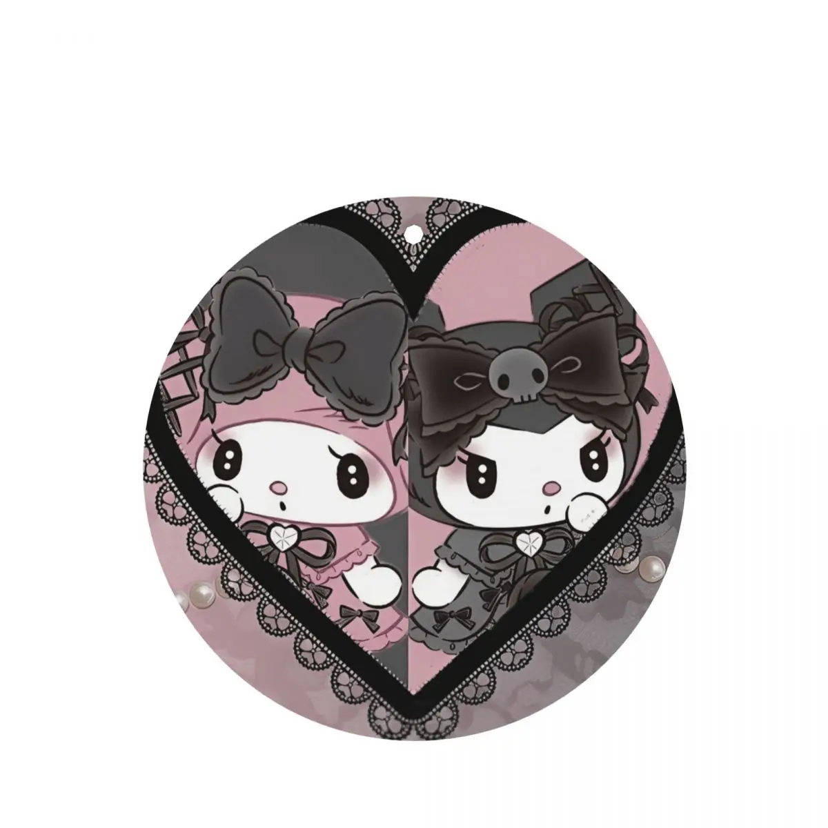 

2 шт., черные Kuromi And My Melody, милые автомобильные освежители воздуха, подвеска для интерьера внедорожника, автомобиля, грузовика