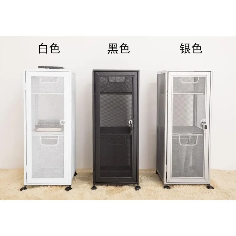 Metal wrought iron A4 file cabinet three layers with drawers with locks, cart rack, file rack, storage file rack