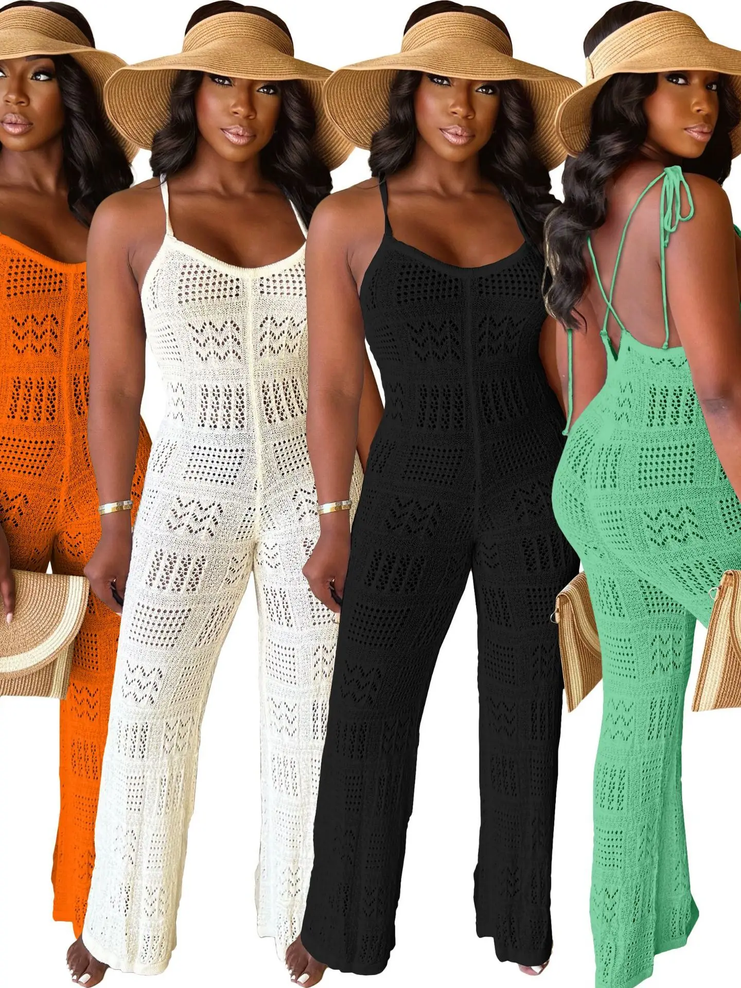 

Женский комбинезон с вырезами и длинными брюками, прямой крой, средняя талия, летний, эксклюзивно онлайн