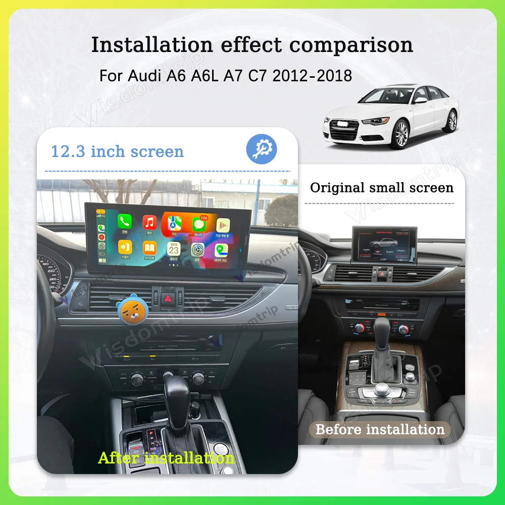 For Audi A6 A6L A7 C7 2012-2018 Smart Multimedia Video Player Radio GPS 4G Navigation CarPlay Android 11 Keep Original CD System