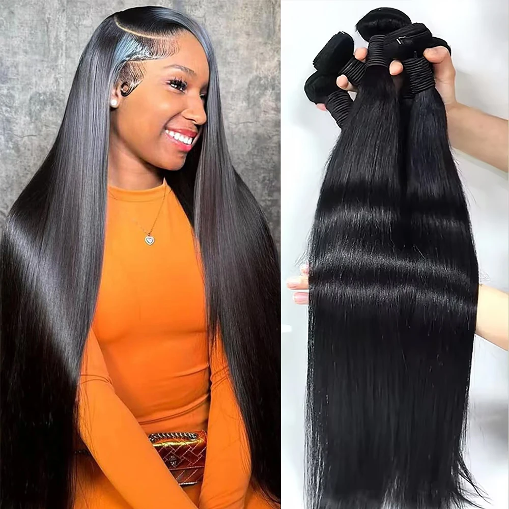 Fasci di capelli umani lisci da 20 30 pollici Fasci di capelli grezzi Estensioni dei capelli umani Consegna in 3 giorni 100 grammi/pacco da vero a lunghezza