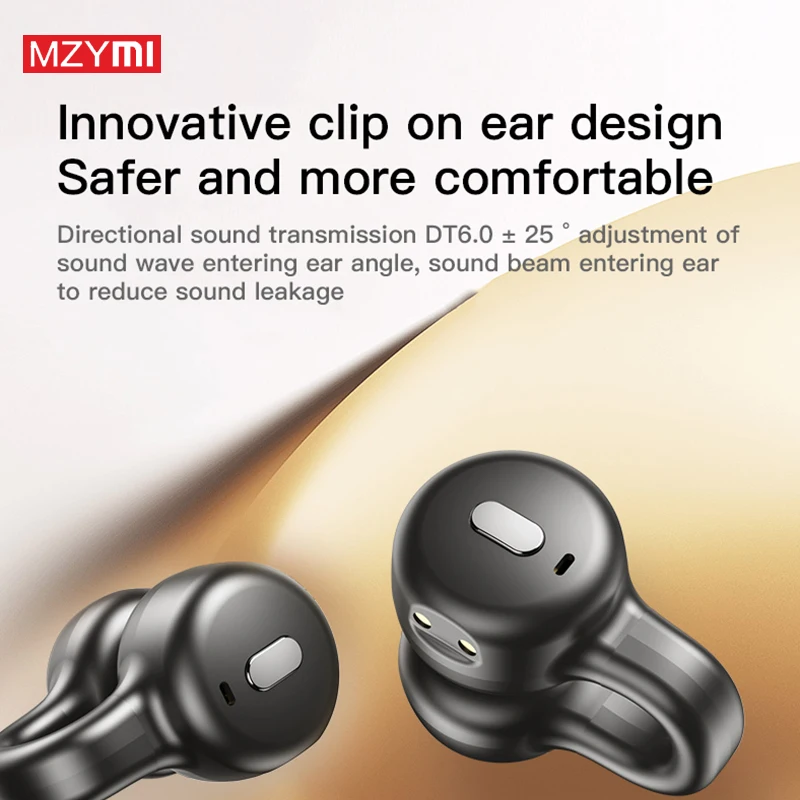 MZYMI New CT11 Bone Conduction Bluetooth Headphones TWS Ear Hook Wireless Earphone Long Lasting Battery Life Headset with Mic