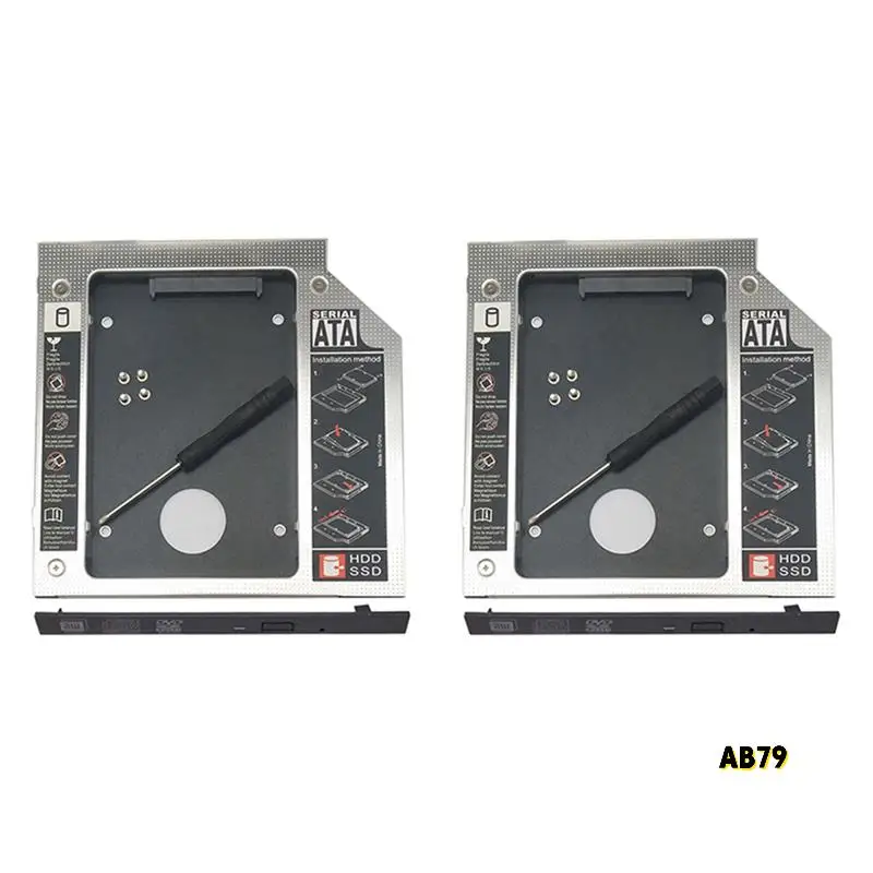 2 قطعة 9.0 مللي متر SATA القرص الصلب الثاني SSD القرص الصلب جميع الألومنيوم خليج بصري فائق النحافة