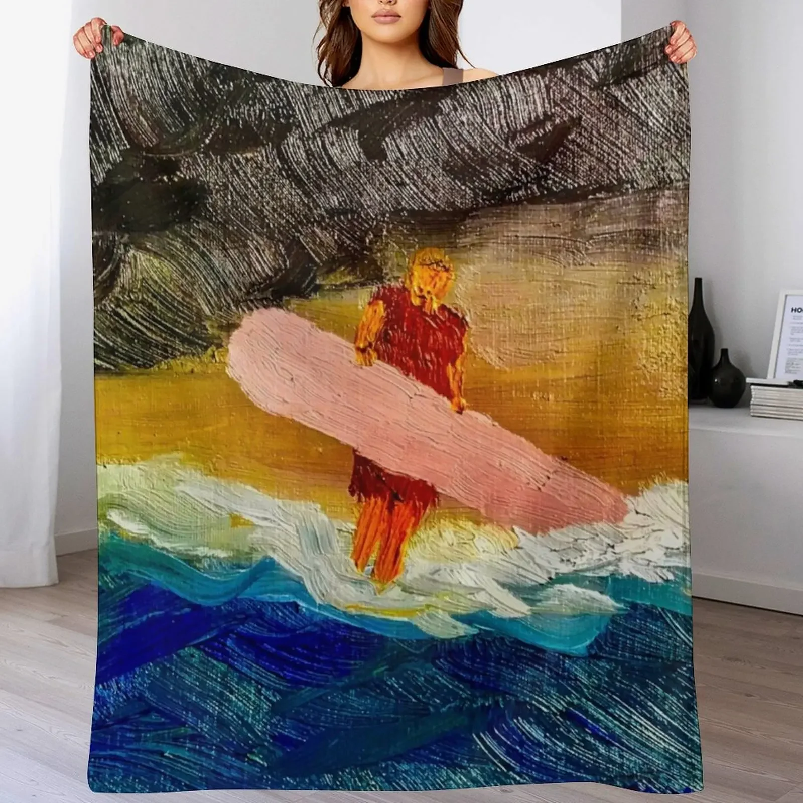 

The Surfer! Throw Blanket Luxury St Sofa Quilt Luxury Designer Soft Blankets