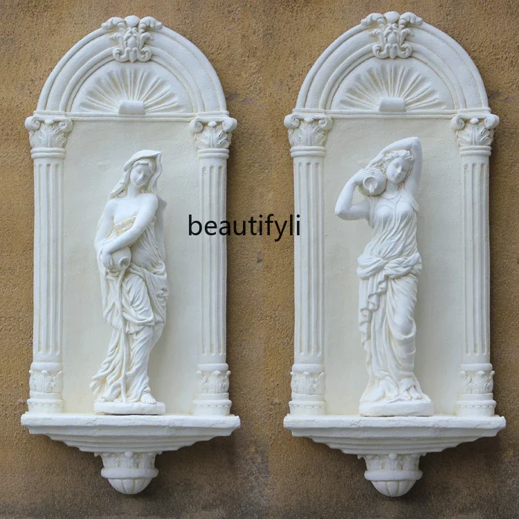 European-style wall decoration handmade wall decoration wall hanging arch figure relief porch retro pendant craftsmanship