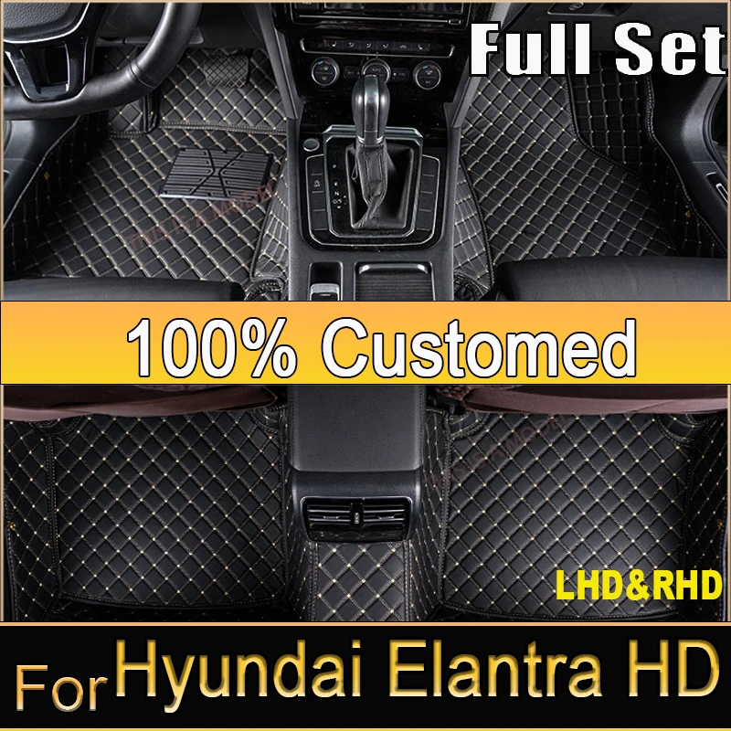 

Car Floor Mats For Hyundai Elantra Avante HD 2007~2010 Luxury Leather Mat Carpet Floor Rug Auto Interior Parts Car Accessories