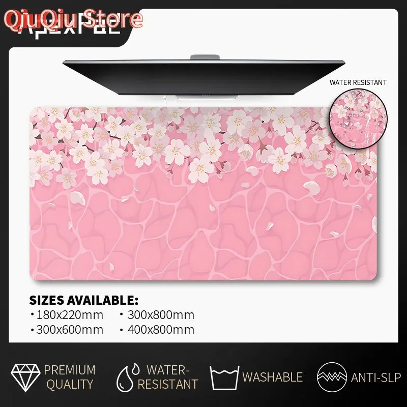 Sakura Sea Desk Mat Design Computer Mouse Pad Non-slip Desk Mat Large Mouse Pad