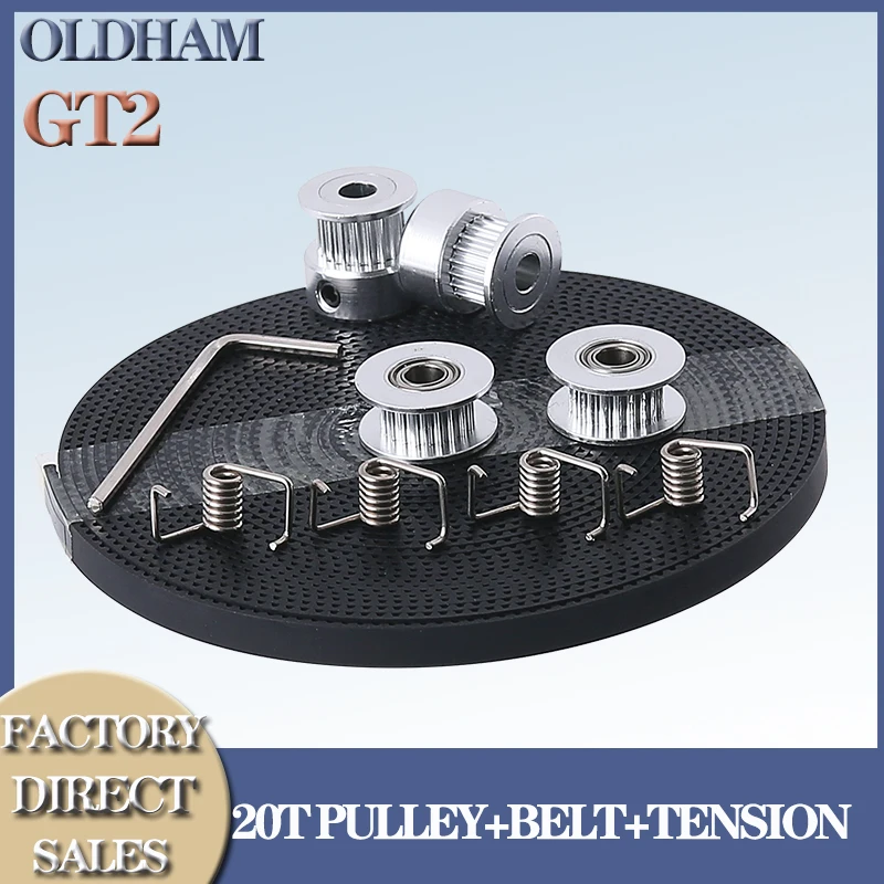 

3D Printer Parts GT2 Pulley 20 Teeth Bore 5mm GT2 6mm Timing Belt & 2X Idler 4X Tensioner for 3D printer kit