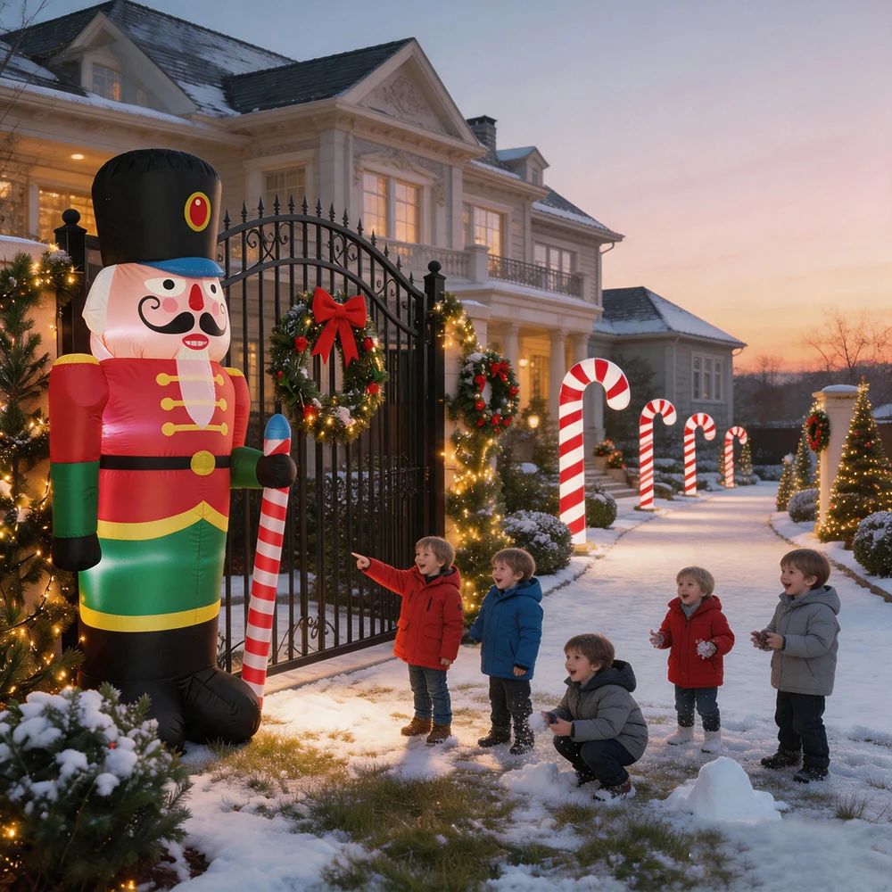 Christmas Inflatable Outdoor Decoration 2.4 m Nutcracker Inflatable Garden Decoration Ornament