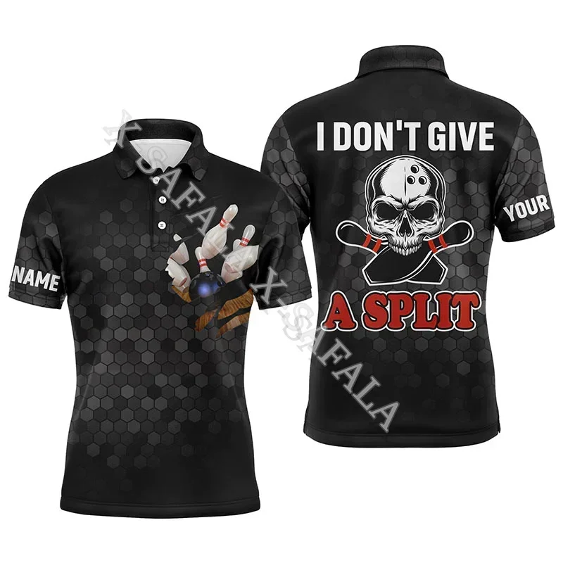 Love Gift For Bowling Player Club Skull Man Shorts Sleeve Jersey Polo Shirt Casual New Tops Summer Fashion Clothing Tracksuits