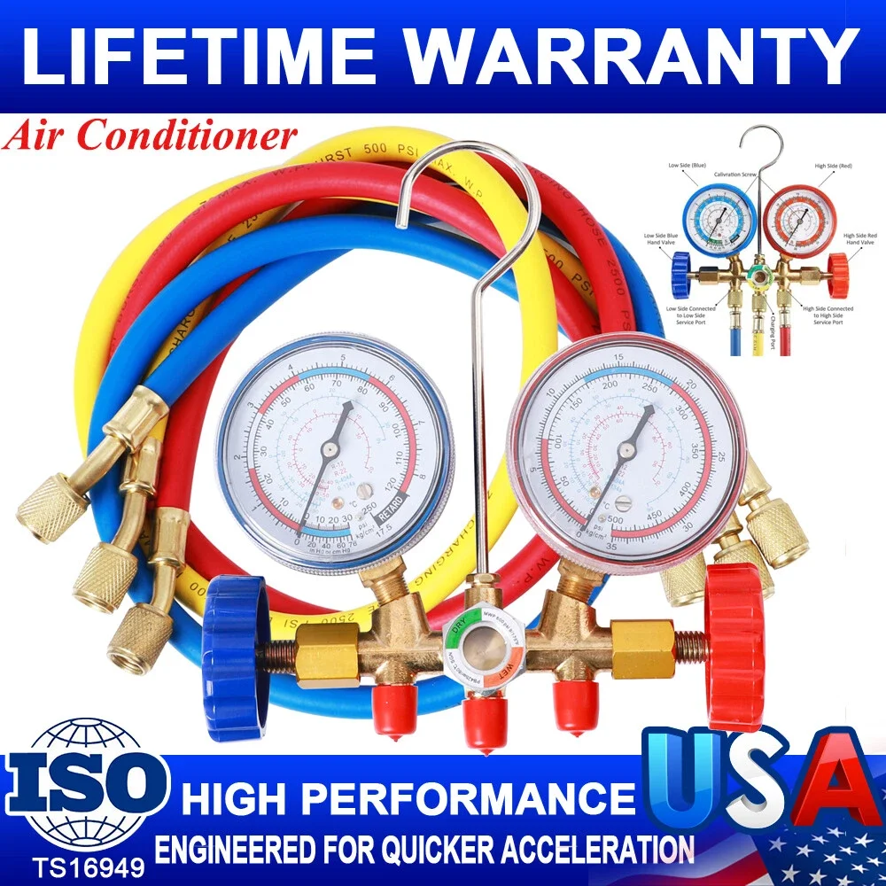 

Air Pump HVAC Pressure A/C Manifold Gauge Set Refrigerantion Air Conditioner Kit