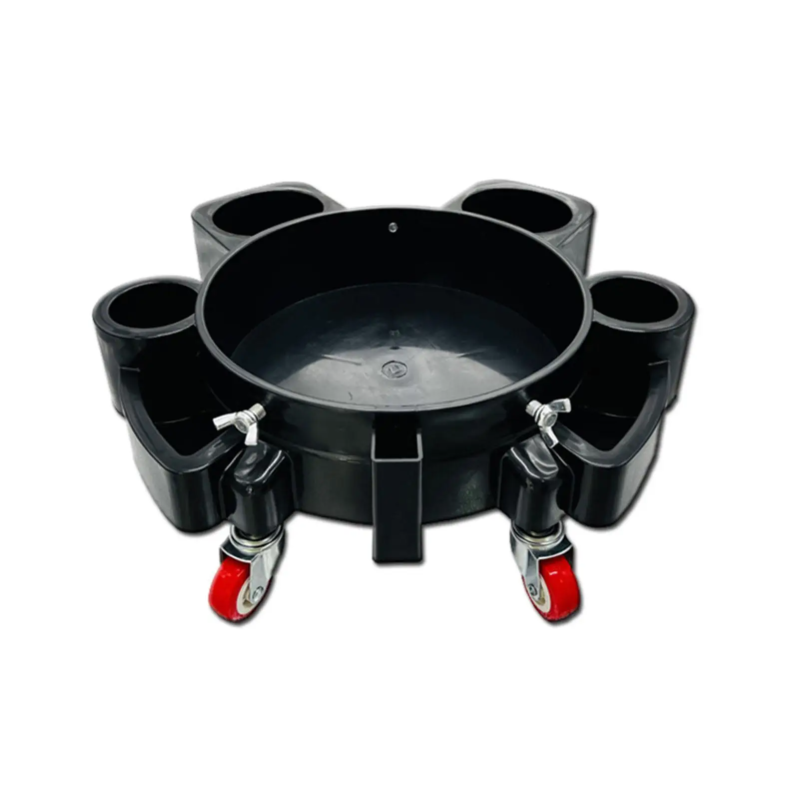 Black Plastic Bucket Dolly Car Wash Accessories Multipurpose Rolling Cart for Construction and Home view 2