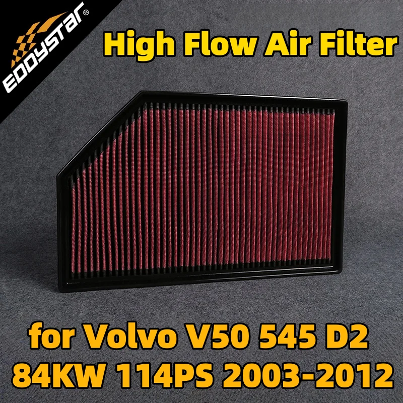 

Спортивный воздушный фильтр с высоким расходом для Volvo V50 545 D2 84KW 114PS 2003-2012, моющиеся гоночные впускные фильтры