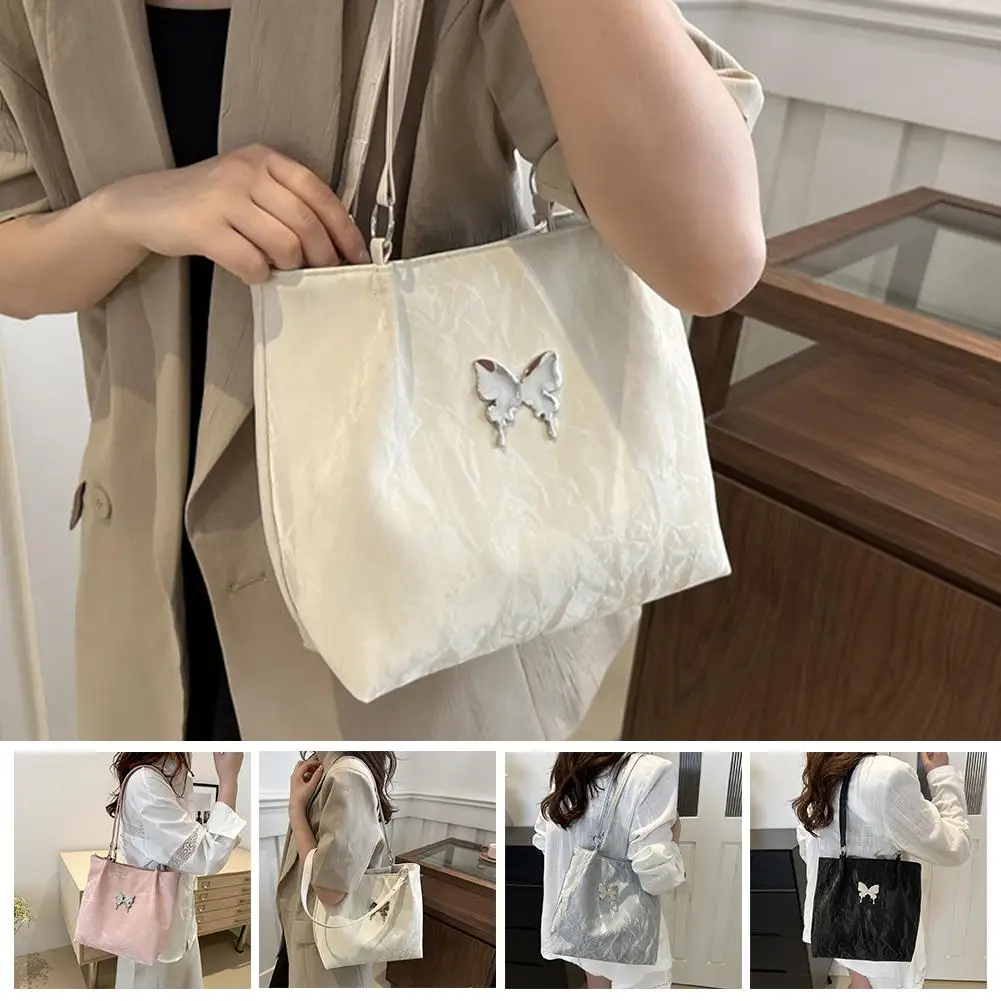 Popular Butterfly Tote Big Bag For Women 2024 Fashionable Commuter Women's Bag Large Capacity Versatile Shoulder Bag R4F5