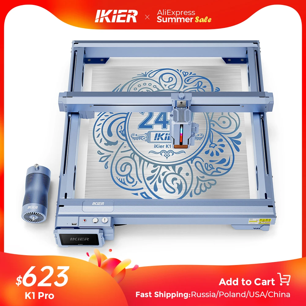 

iKier K1 Pro 24W Laser Engraving Machine DIY CNC Laser Engraving Cutting Engraving Fixed-Focus Ultra-Fine Laser