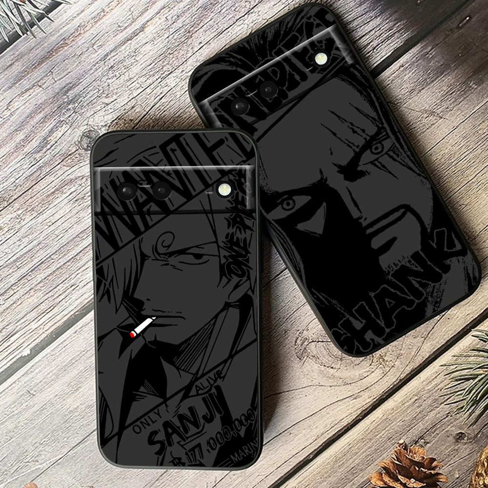 One Piece Comic Art Cool For Google Pixel 9 8 7A 7 6A 6 5A 5 4 4A XL 5G Black Silicon Shockproof Shell TPU Phone Case