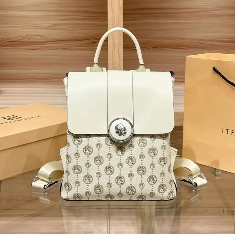 

Рюкзак для женщин 2024, новый модный весенне-летний высококачественный рюкзак, нишевый дизайнерский ретро-рюкзак большой вместимости