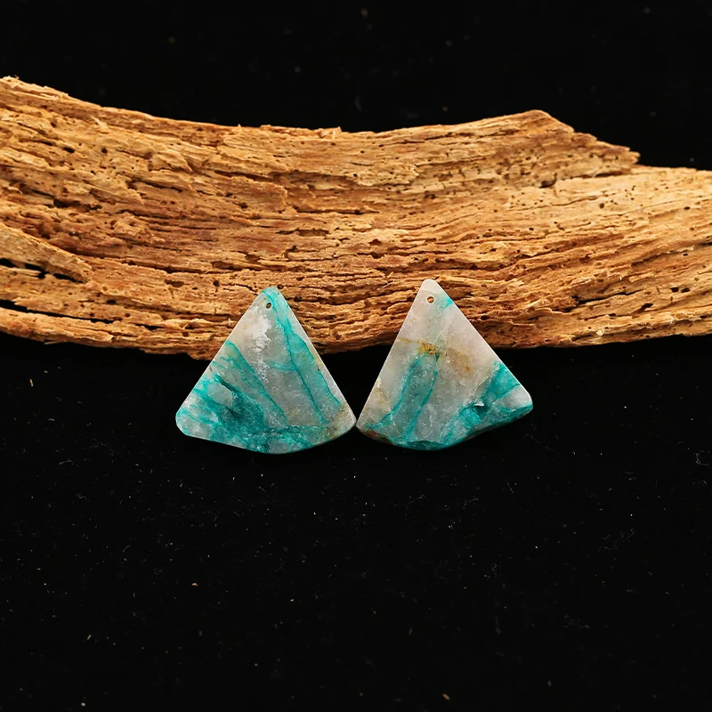

B&F Chrysocolla Earring Beads for Jewelry Making, Handmade Natural stones beads, Stones for jewelry Making Supplies