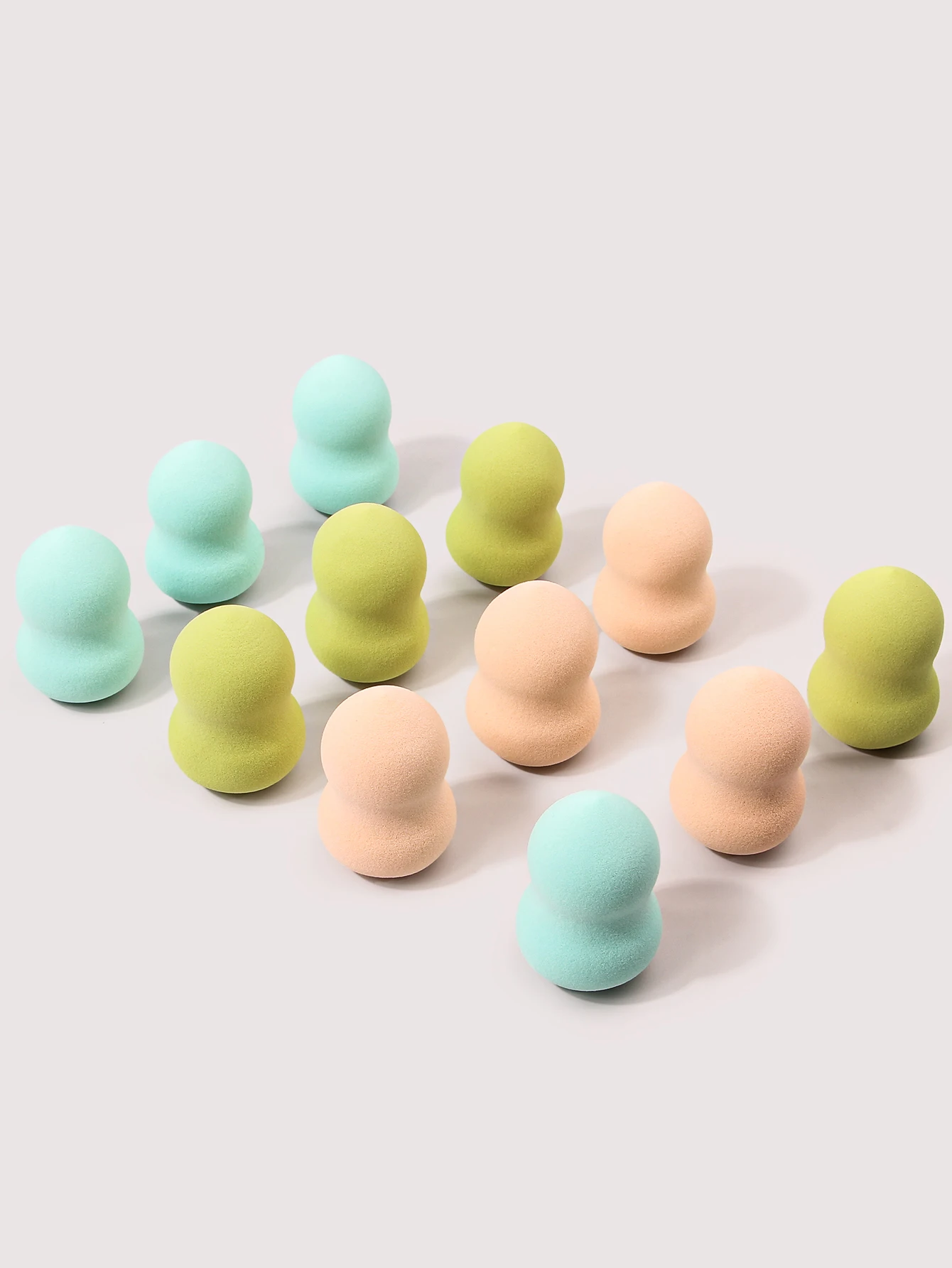 خلاط تجميل متوسط الحجم ، إسفنجة مكياج متعددة الألوان ، للحصول على سائل مثالي ، كريم ، بودرة ، غير لاتكس ، 12 +