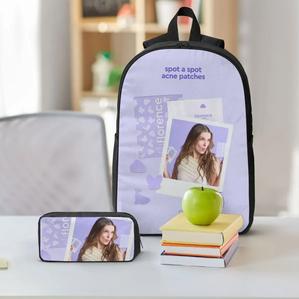 Florence By Mills Backpack Student Boys Girls BookBag School Bag Computer Shoulder Bags 3ps Insulated Lunch Bag Pencil Case