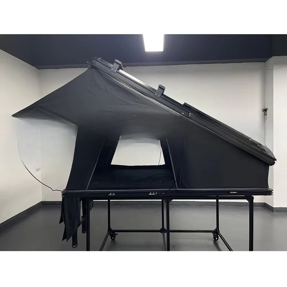 Off-road simple setting aluminum triangle tent car side tent hard shell aluminum roof tent