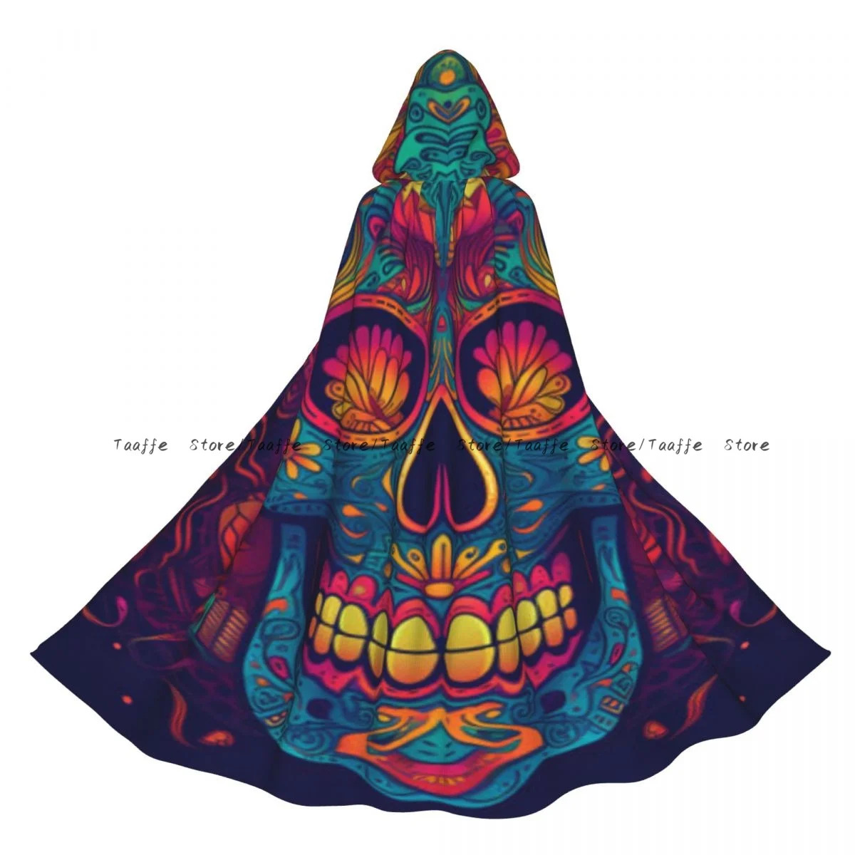 

Унисекс Хэллоуин Плащ Сахарный Череп Накидка С Капюшоном Средневековый Костюм Ведьмы Викки Вампир