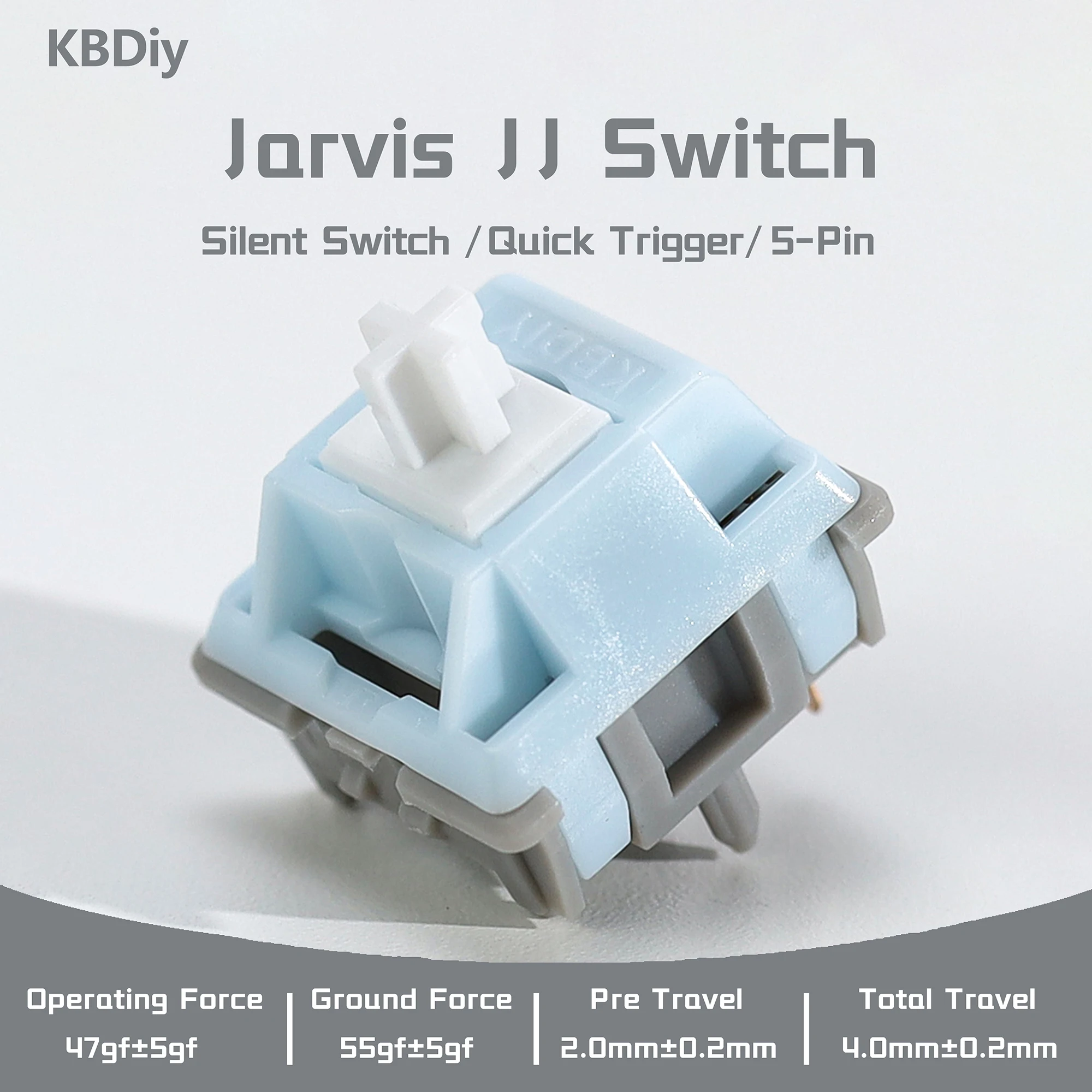 KBDiy Linear Silent Switch Jarvis JJ 5-PIN 47gf vorgeschmierte POM Creamy Switches für individuelle DIY 60% Gaming mechanische Tastatur Aula – Detail 1