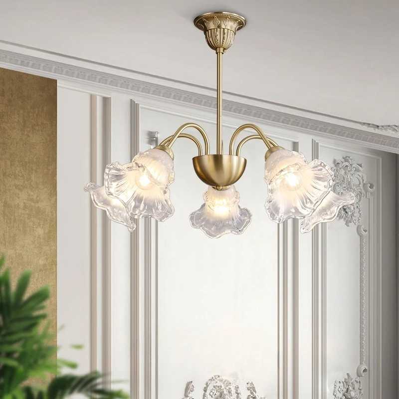 American Designer Style Glass Chandeliers for Living Room Hotel Lobby Handmade Book Reading Light Suspension Ceiling Chandeliers