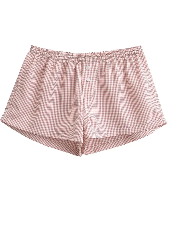 미국 스타일 핫걸 로우 웨이스트 엘라스틱 허리 투 버튼 캐주얼 반바지 여성 여름 루즈 슬리밍 홈 핫팬츠