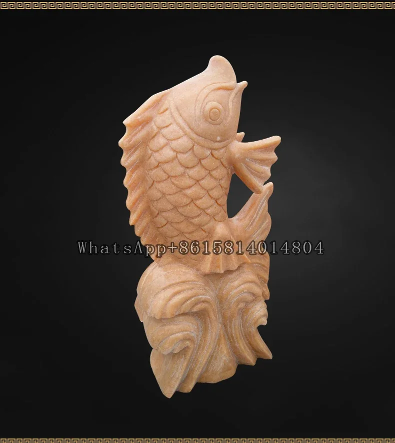 Stone carving fish fountain/indoor and outdoor pool fish tank landscape marble fountain/Villa water spray fish fountain nozzle