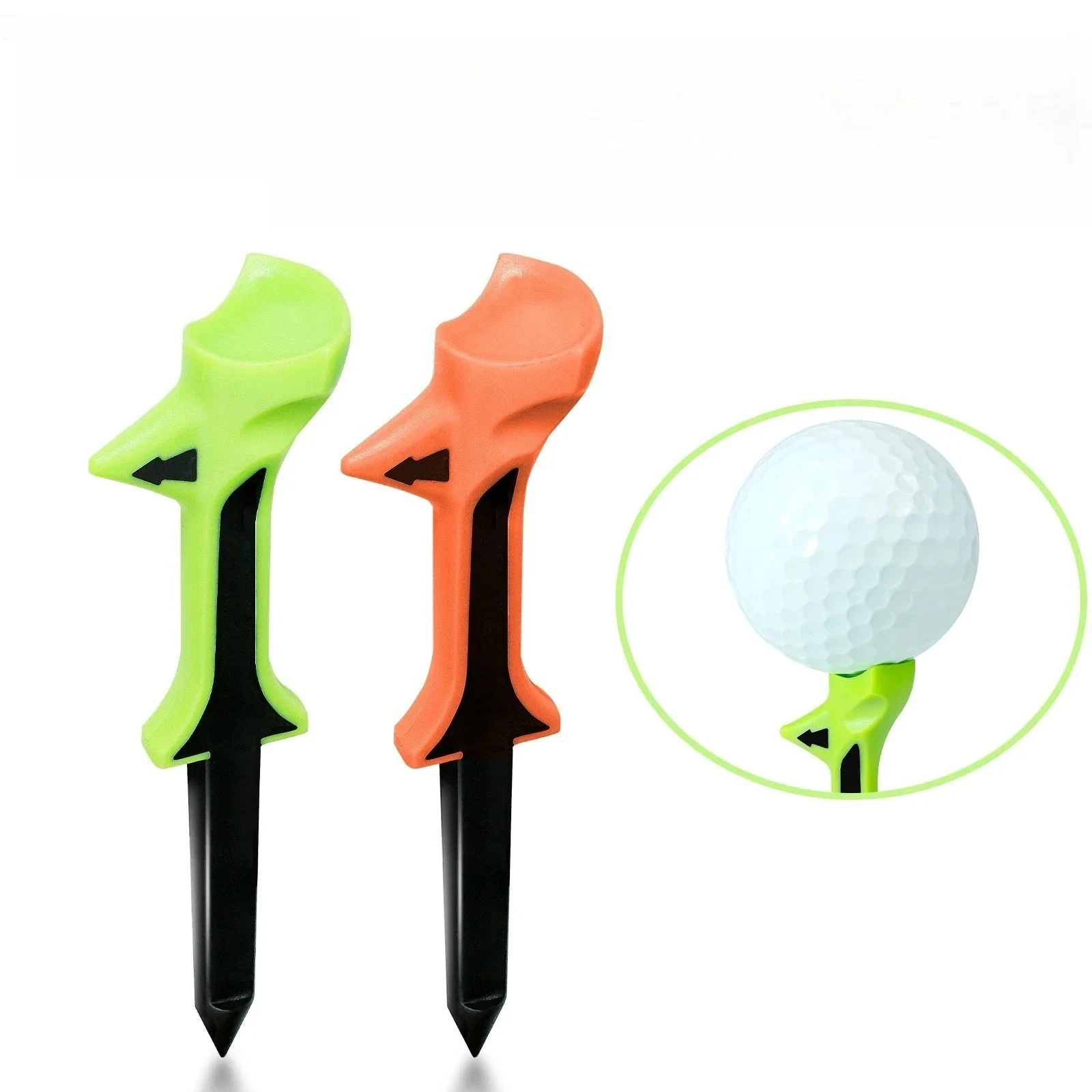10pcs Golf Tees 83mm Double Angled Ball Nail Seat TE030