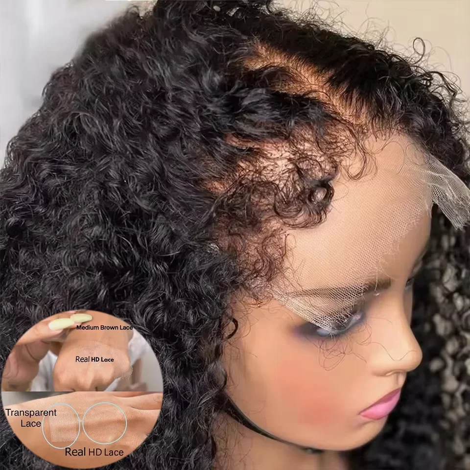 

Kinky Curly Wigs 4C Afro Curly Lace Front Human Hair Wigs 13x6 HD Lace Frontal Wig Glueless Human Hair 4x4 HD Lace Closure Wigs