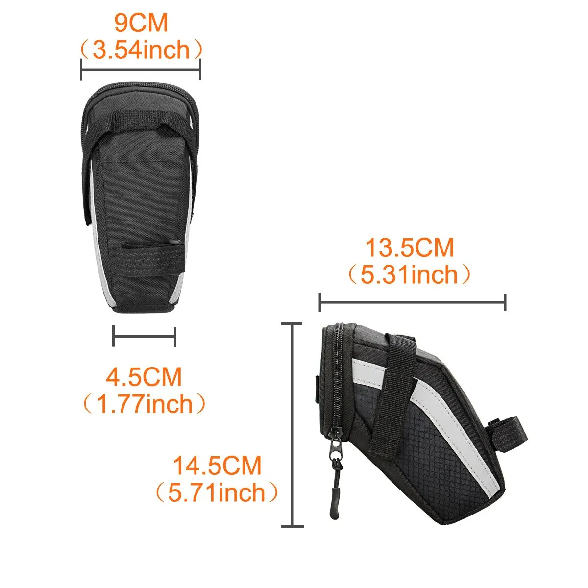 B SOUL Bike Saddle Bag 1L Small Storage Black Cycling Seat Tail Rear Pouch Bag Accessory Kit Tool Reflective Cycling Accessories