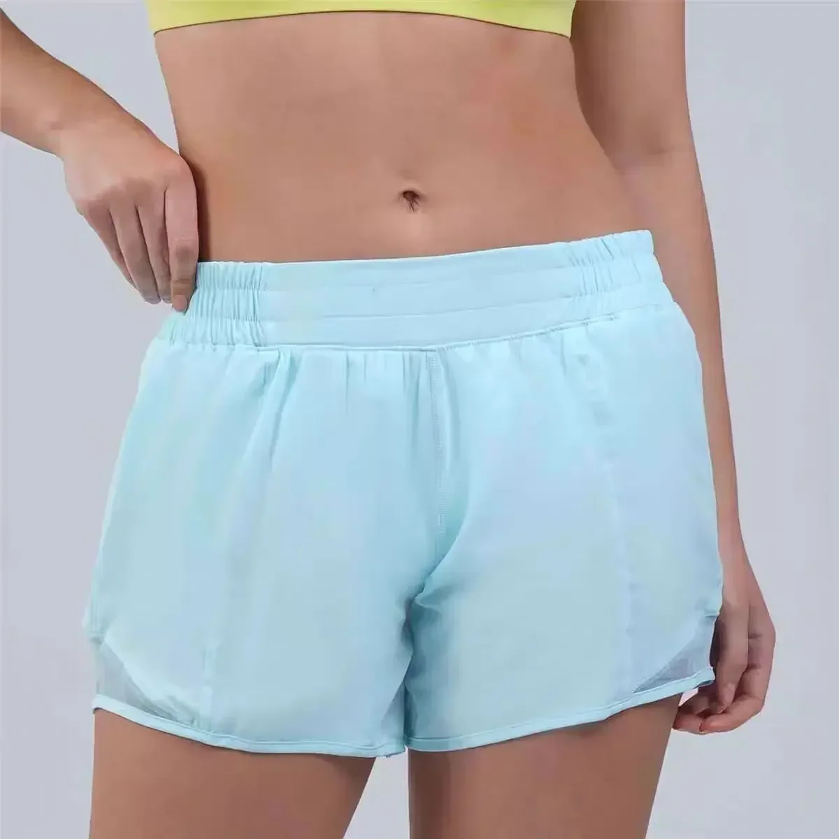 

Lemon Hotty Hot Women Low-rise Shorts 2.5"* Lining Yoga Shorts Workout Running Sports Shorts Side Zipper Pocket Breathable Short