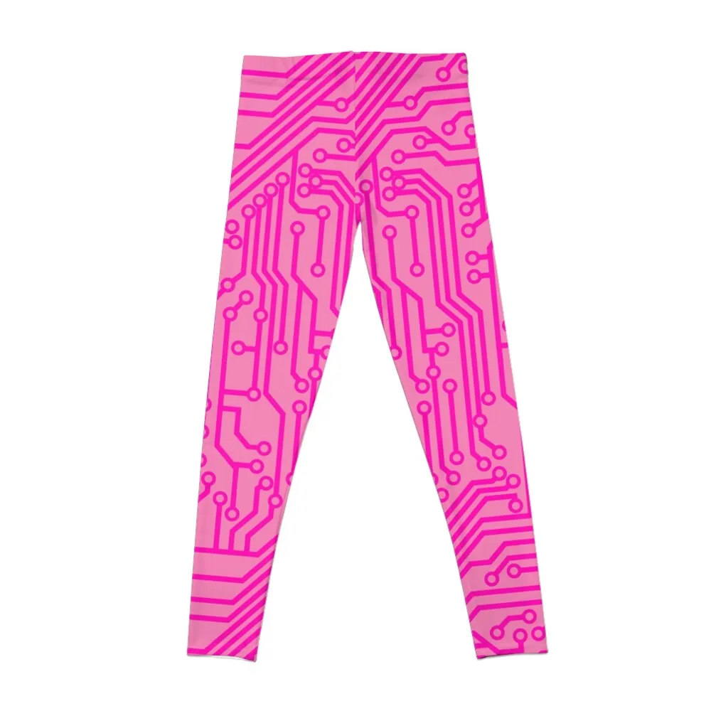 Geeky Pink Circuit Board Pattern Leggings fitness set gym sports for Womens Leggings