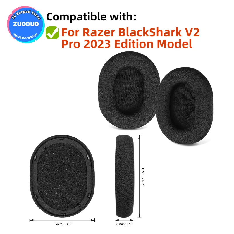 

1Pair Replacement Ear Pads Cushions Earpads Earmuffs Repair Parts For Razer BlackShark V2 Pro 2023 Edition Mode Headphones