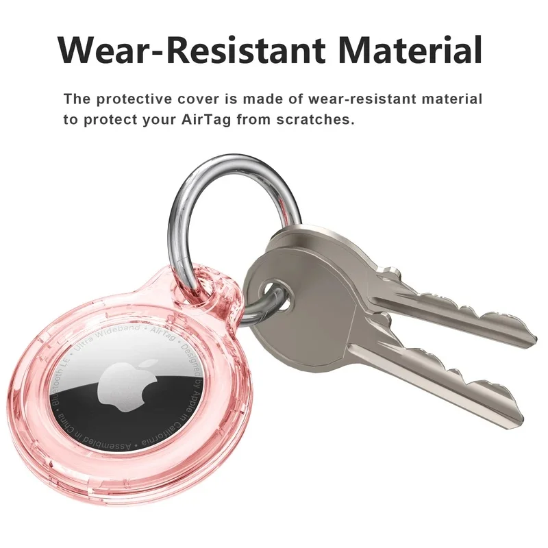 Case for Apple AirTag Holder with Keychain Protective Shell Tracker Accessories Hard PC Anti-Drop Airtags Key Chain AirTag Case