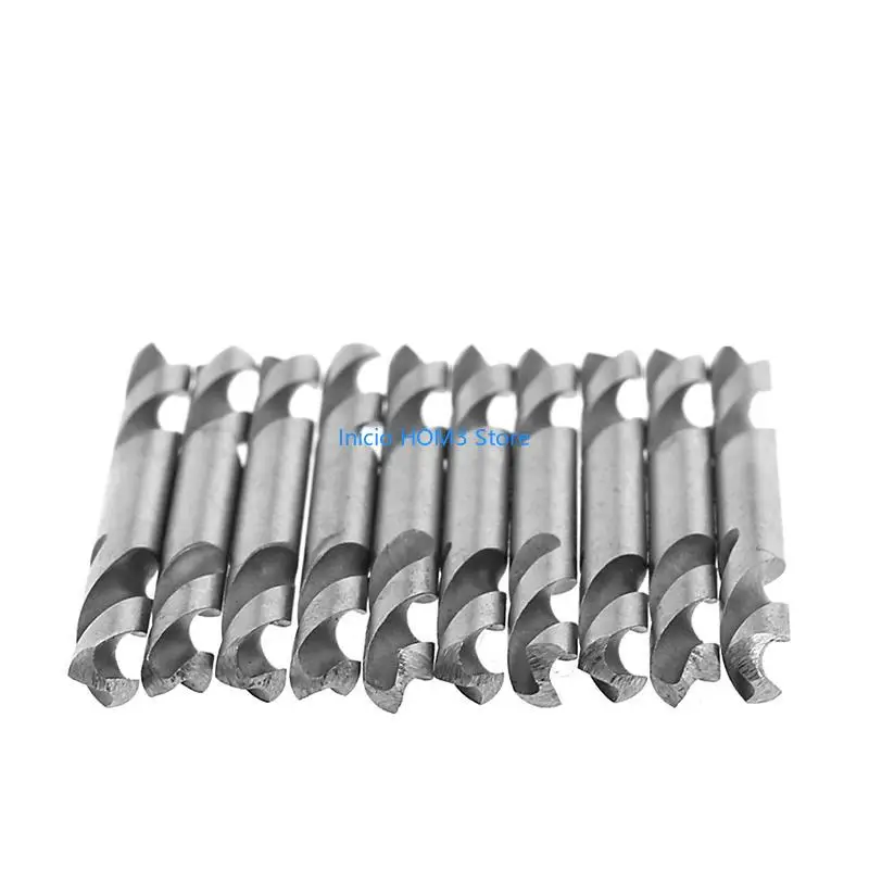 A5YD 10PCS 3.2mm HSS 이중 종료 나선형 비틀림 드릴 도구 드릴 세트