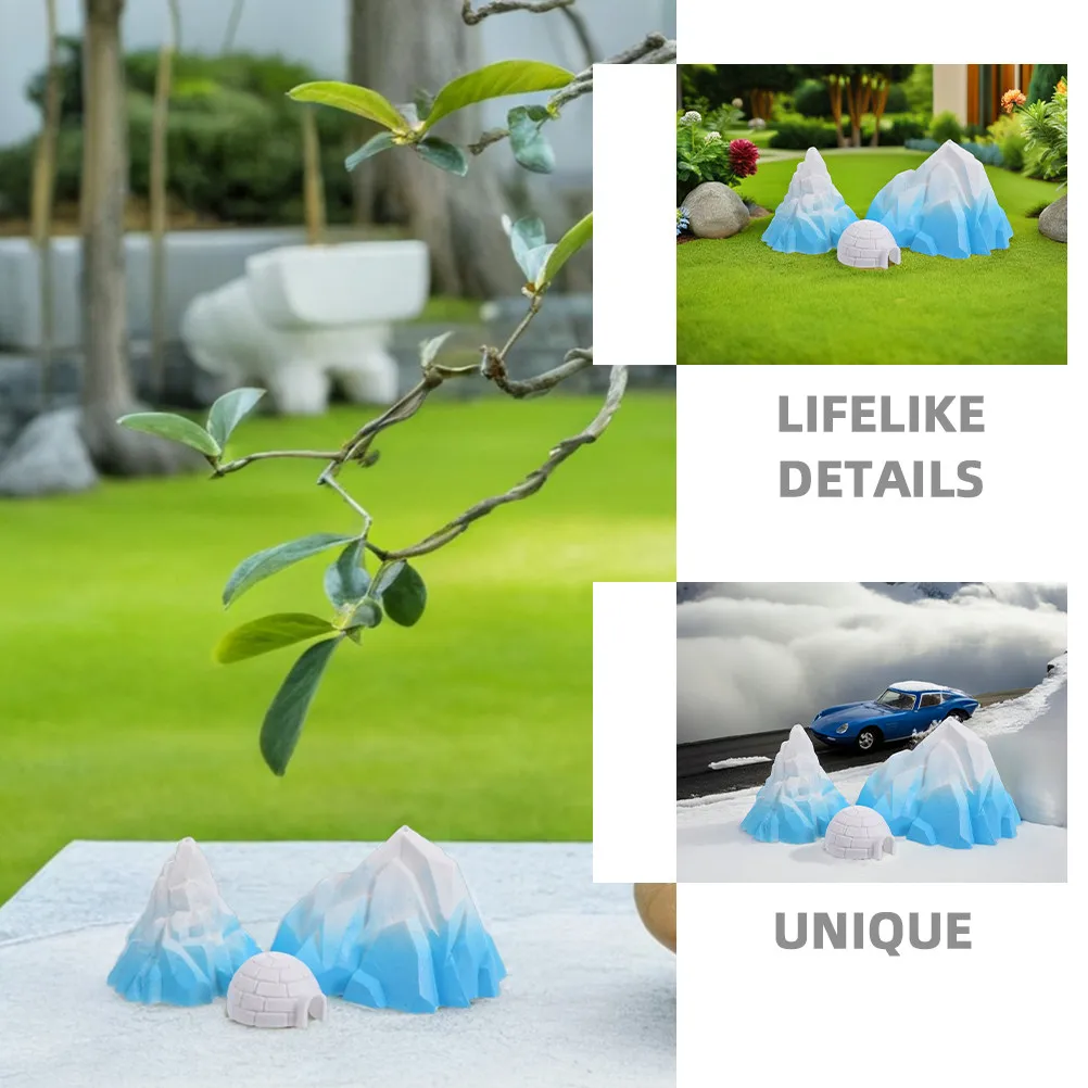 6Pcs Miniature Iceberg Ornament Set Realistic Texture Lifelike Winter Scene Diorama Aquarium Landscaping Desktop