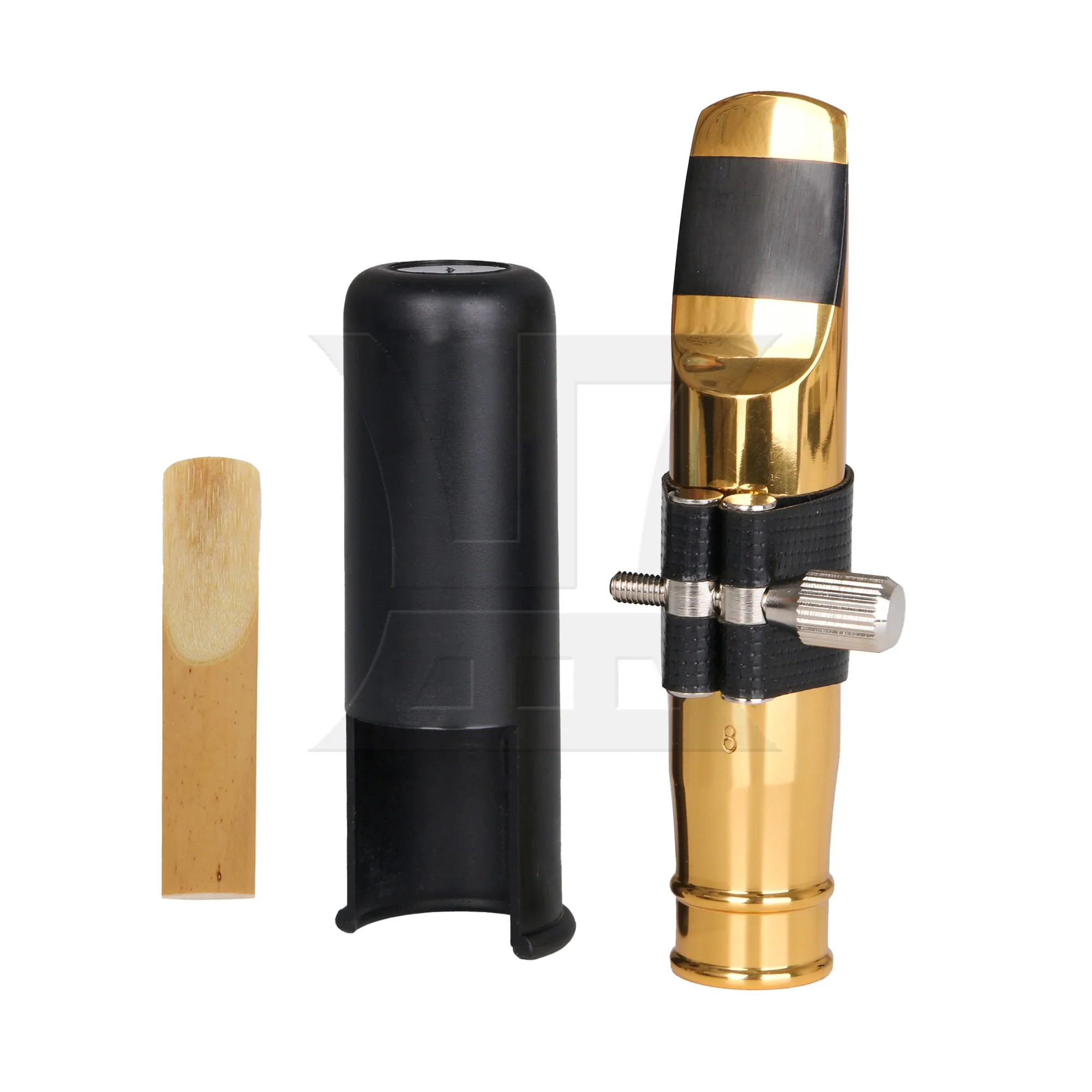 

Yibuy 8# Tenor Saxophone Mouthpiece Set, Easy To Install And Disassemble For Birthday Gifts, With 2.5 Saxophone Reeds