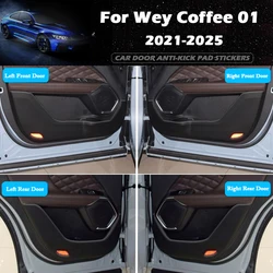 For Wey Coffee 01 2021-2024 2025 Car Door Anti Kick Pad Leather Protection Film Protector Stickers Carbon Trim Decor Accessories