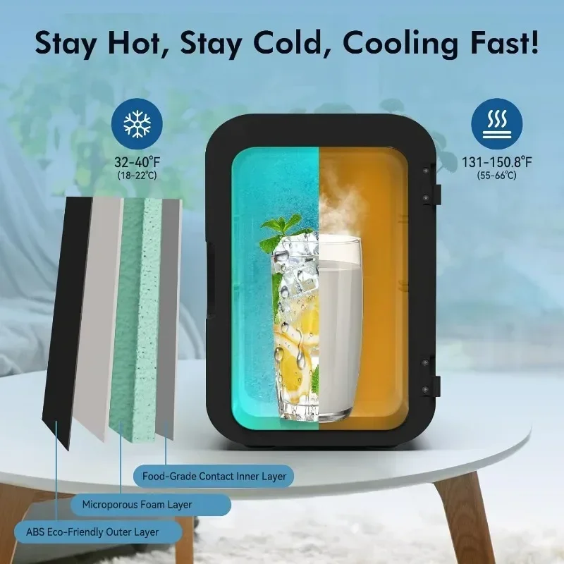 Mini Fridge Mini Fridge for Bedroom Skincare Fridge Small Refrigerator Portable Mini Refrigerator for Office Dorm Car